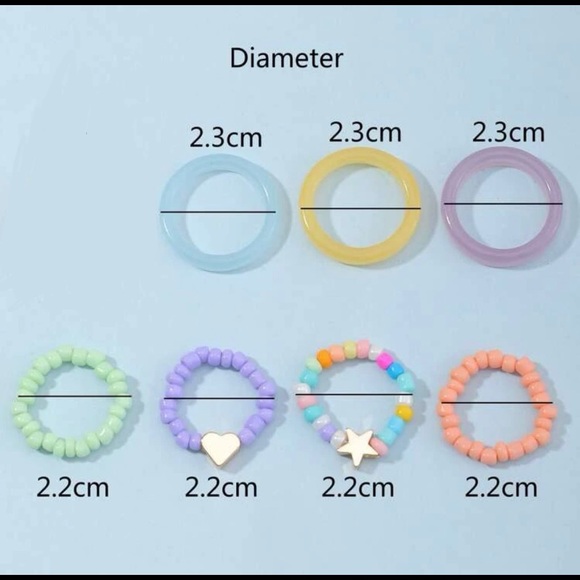 Rings - 7 pieces - beaded rings - Picture 3 of 3